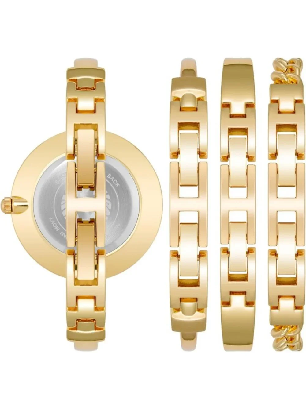 Stylish Women's Bangle Watch & Bracelet Set - Elegant Jewelry Gift for Her